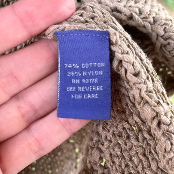 Vivienne Tam Women's Tan Open Knit Short Sleeve Sweater Size S - Picture 7 of 8